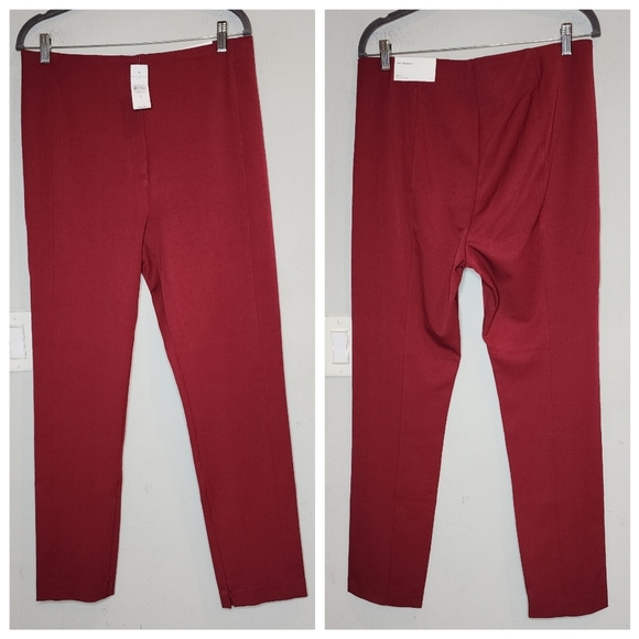 NWT Ann Taylor Zip Ankle Red High Rise Skinny Ankle Pant Stretch Size 12 - Picture 1 of 15